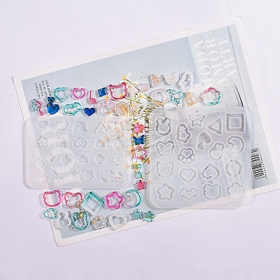 DIY Star/Heart/Flower/Music Note Shaker Filler Silicone Quicksand Molds X-DIY-G079-03B-1