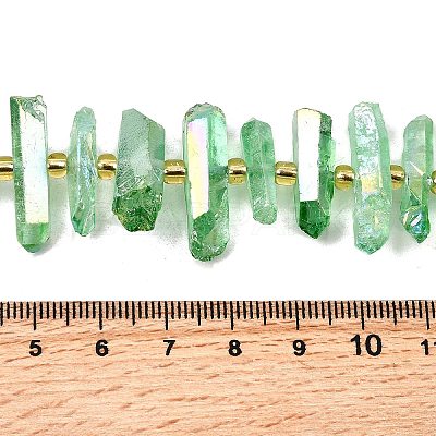 Electroplated Natural Quartz Crystal Beads Strands G-F800-F16-1