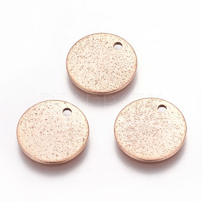 Ion Plating(IP) 304 Stainless Steel Textured Pendants STAS-I098-01-12mm-RG-1
