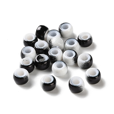 Spray Painted ABS Plastic European Beads KY-G033-02A-01-1