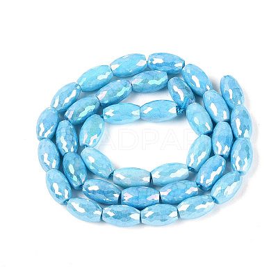 Anti-Tarnish Electroplate Glass Beads Strands EGLA-Q130-02A-04-1