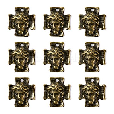 Tibetan Style Alloy Cross with Jesus Alloy Pendants for Easter Jewelry LS-K0P62071-1