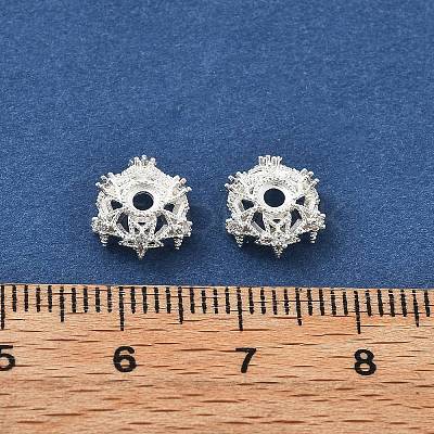 Brass Micro Pave Clear Cubic Zirconia Bead Caps KK-R216-03S-03-1