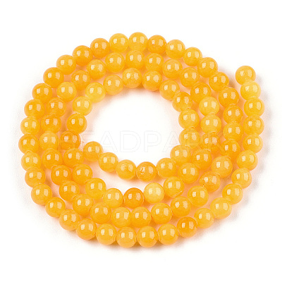 Natural Dyed Yellow Jade Gemstone Bead Strands X-G-R271-4mm-Y08-1