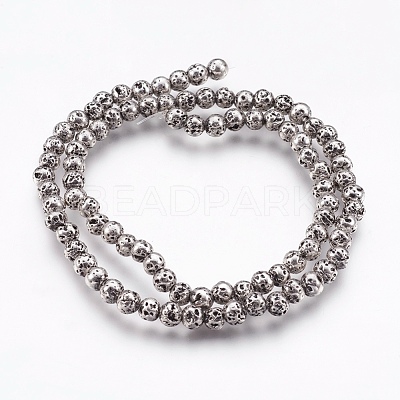 Electroplate Natural Lava Rock Beads Strands G-I200-17A-1