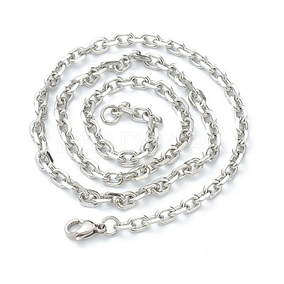 Non-Tarnish 304 Stainless Steel Cable Chain Necklaces LS-NJEW-I248-23P-1