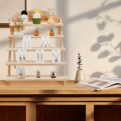 5-Tier 3-Row Wood Earring Display Card Racks ODIS-WH0329-35-1