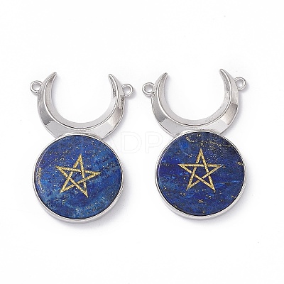 Natural Lapis Lazuli Dyed Connector Charms G-G983-02P-05-1