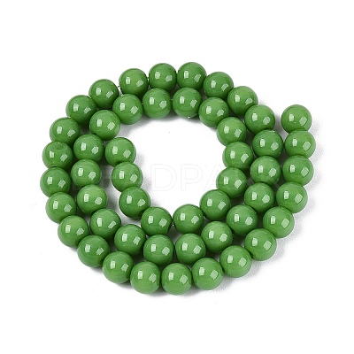Opaque Solid Color Glass Beads Strands GLAA-T032-P8mm-17-1