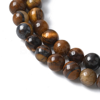 Round Tiger Eye Beads Strands Z0RQT011-AB-1