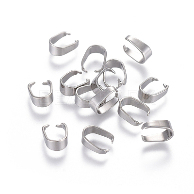 Tarnish Resistant 201 Stainless Steel Snap on Bails STAS-F117-16P-3x7-1