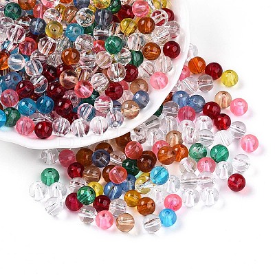 Baking Paint Transparent Glass Beads X1-DGLA-Q022-6mm-M-1