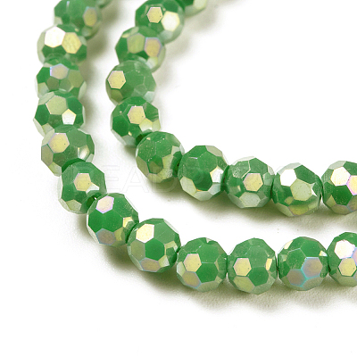 Round Full Rainbow Plated Faceted(32 Facets) Electroplate Glass Beads Strands X-EGLA-J130-FR14-1