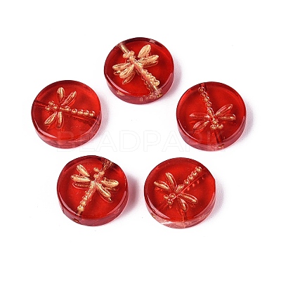 Baking Paint Transparent Glass Beads DGLA-N018-30F-1