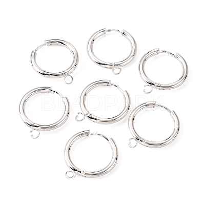 201 Stainless Steel Huggie Hoop Earring Findings STAS-P283-01H-S-1