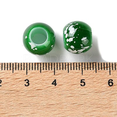 Spray Painted ABS Plastic European Beads KY-G033-01B-08-1