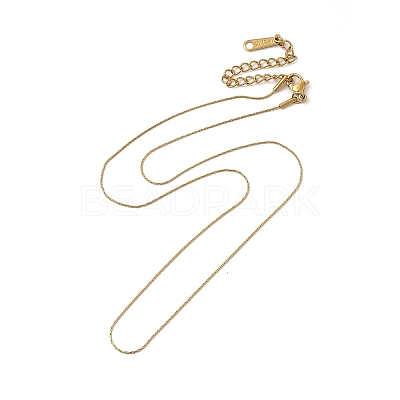 Ion Plating(IP) 304 Stainless Steel Boston Link Chain Necklace for Women NJEW-G097-03G-1