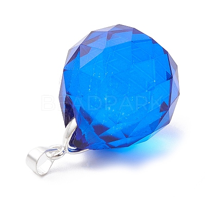 Faceted Teardrop Transparent Glass Pendant PALLOY-JF02348-02-1