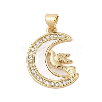 Brass Micro Pave Clear Cubic Zirconia Pendants KK-I712-48G-03-1