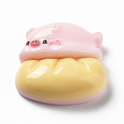Pig Theme Opaque Resin Decoden Cabochons RESI-I057-A08-1