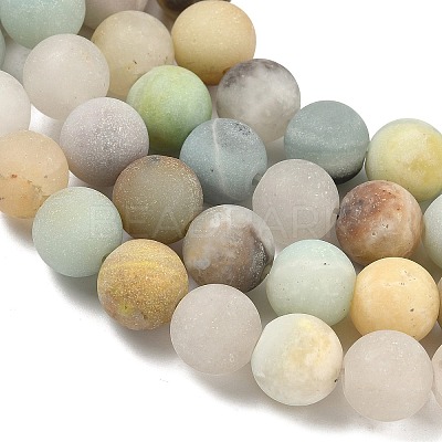 Natural Flower Amazonite Beads Strands G-G692-01F-10mm-1