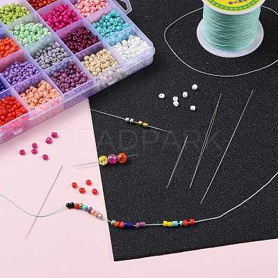 Iron Collapsible Big Eye Beading Needles ES001Y-S-125mm-01-1