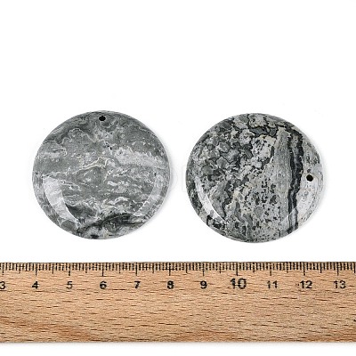 Natural Map Stone Pendants G-N361-04D-1