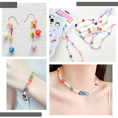 Handmade Millefiori Glass Bead Strands LAMP-OC0001-64-1