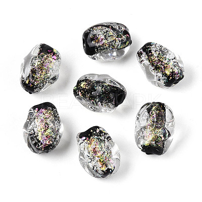 Handmade Foil Lampwork Beads Strands FOIL-T008-07B-1