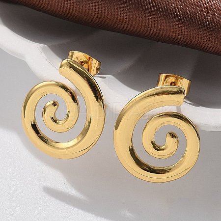 304 Stainless Steel Stud Earrings for Women EJEW-L296-007G-01-1
