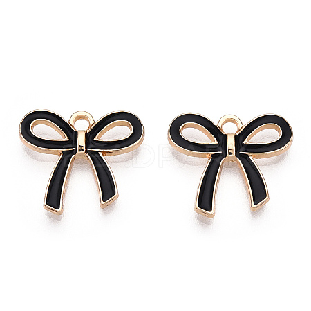 Light Gold Plated Alloy Pendants ENAM-T009-40C-1