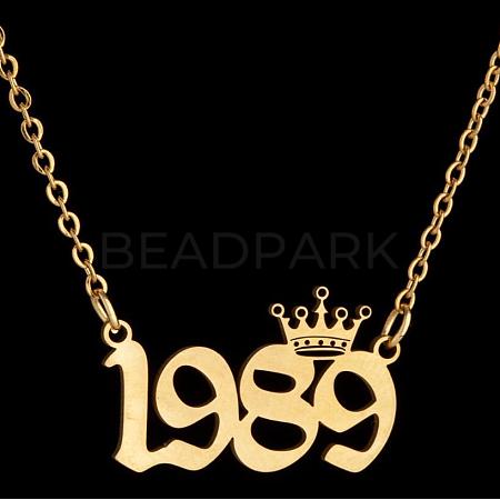 Crown Birth Year 201 Stainless Steel Pendant Necklaces for Women FS-WG4E8F2-10-1