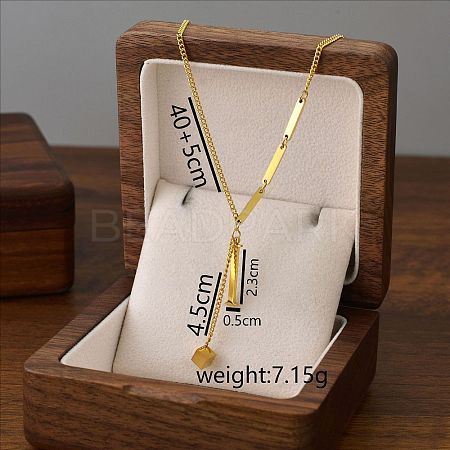 304 Stainless Steel Initial Pendant with Dice Tassel Necklaces FS-WGD823D-09-1