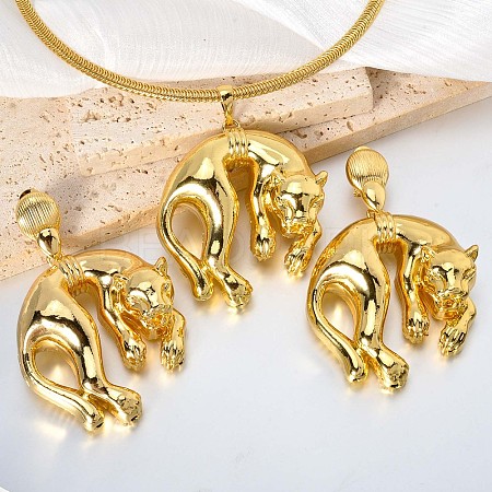Brass Stud Earrings & Pendant Necklaces Sets for Women FS-WGDC970-01-1