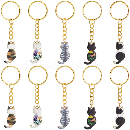 10Pcs 8 Style Alloy Keychain KEYC-CP00010-1