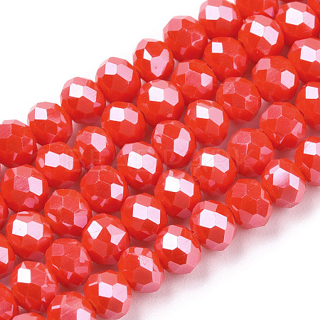 Electroplate Glass Beads Strands EGLA-A044-P8mm-A03-1