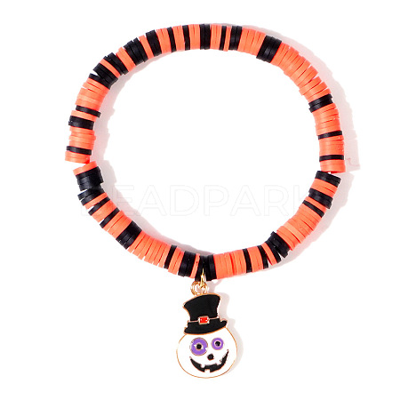 Ghostly Polymer Clay Heishi Stretch Bracelets BH7010-21-1