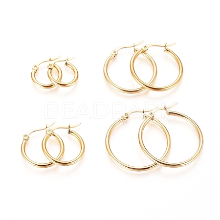 304 Stainless Steel Hoop Earrings for Women EJEW-X0015-02G-01-1