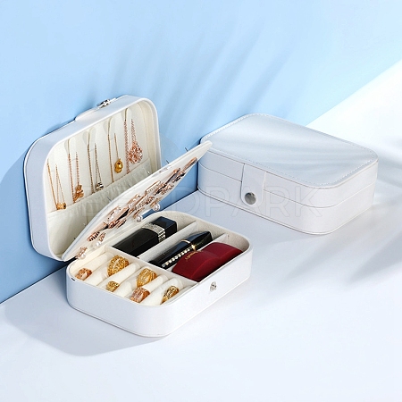 Rectangle PU Leather Jewelry Box PAAG-PW0012-08B-1