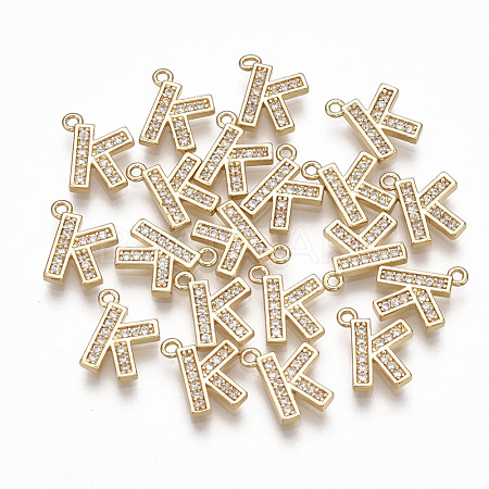 Brass Cubic Zirconia Charms KK-S348-330K-1