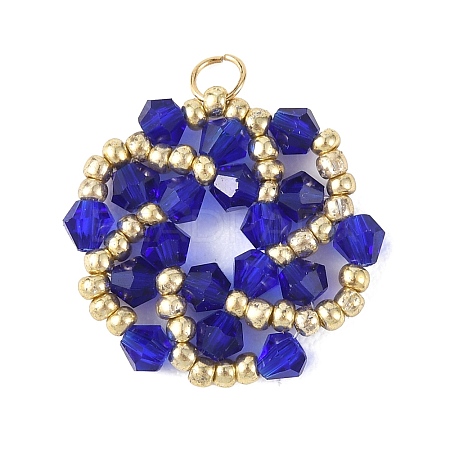 Imitate Austrian Crystal Bicone Glass Beaded Pendants PALLOY-MZ01394-03-1