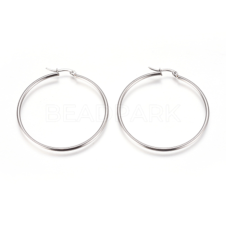 201 Stainless Steel Hoop Earrings EJEW-I232-02C-P-1