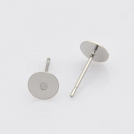 304 Stainless Steel Stud Earring Findings STAS-N019-17-6mm-1