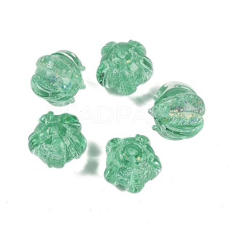 Handmade Gold Foil Lampwork Glass Beads FOIL-K003-03E-1