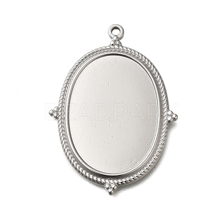304 Stainless Steel Pendant Cabochon Settings STAS-H225-03P-1