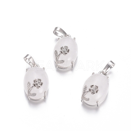 Natural Quartz Crystal Pendants G-L512-I16-1