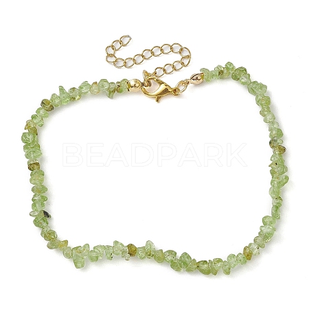 Natural Peridot Anklets AJEW-AN00592-09-1
