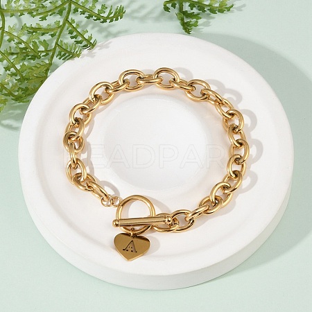 Golden 304 Stainless Steel Charm Bracelets NJEW-K284-01G-A-1