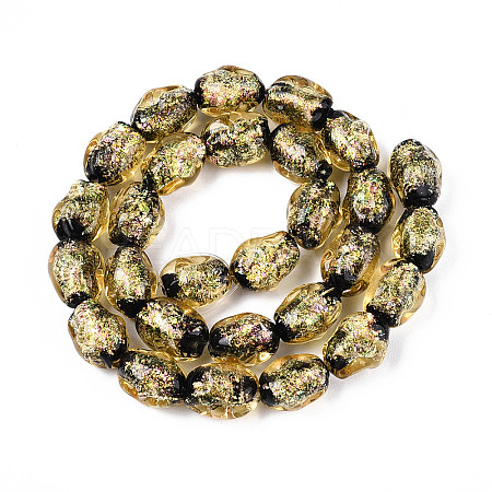Handmade Foil Lampwork Beads Strands FOIL-T008-07D-1