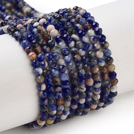 Natural Sunset Sodalite Beads Strands G-B088-C23-02-1